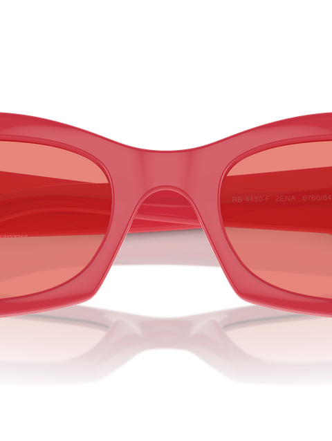 Ray-Ban Sunglasses Unisex Zena Bio-based - Red Cherry Frame Pink Lenses 52-22