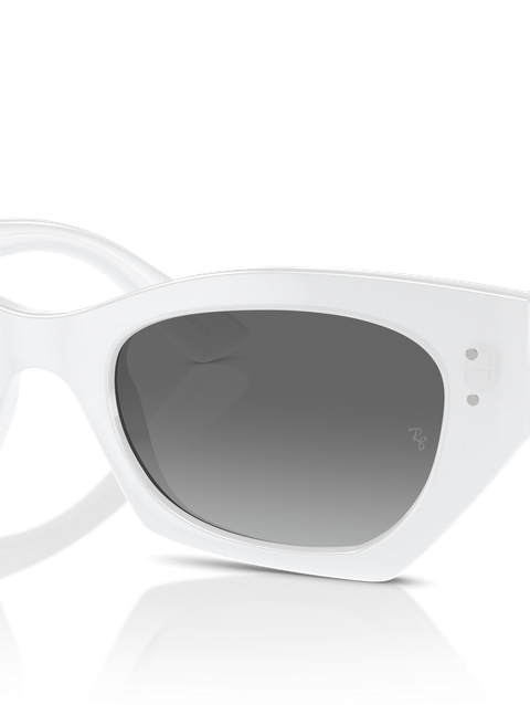 Ray-Ban Sunglasses Unisex Zena Bio-based - White Snow Frame Grey Lenses 52-22