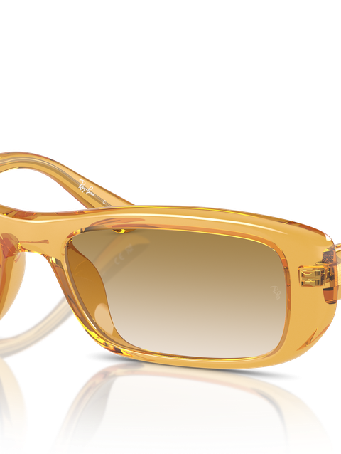 Ray-Ban Sunglasses Unisex Rb4436d Bio-based - Transparent Yellow Frame Brown Lenses 55-16