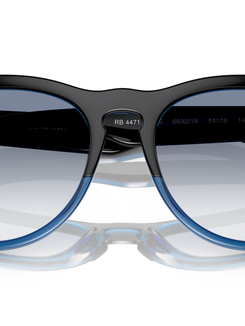 Ray-Ban Sunglasses Unisex Iris - Black On Transparent Blue Frame Blue Lenses 54-18