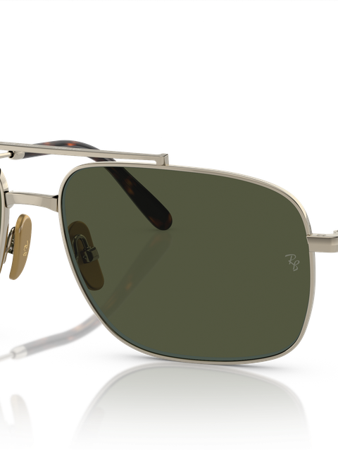 Ray-Ban Sunglasses Unisex Michael Titanium - Arista Gold Frame Green Lenses 59-15