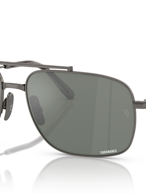 Ray-Ban Sunglasses Unisex Michael Titanium - Gunmetal Frame Silver Lenses 59-15 Polarized