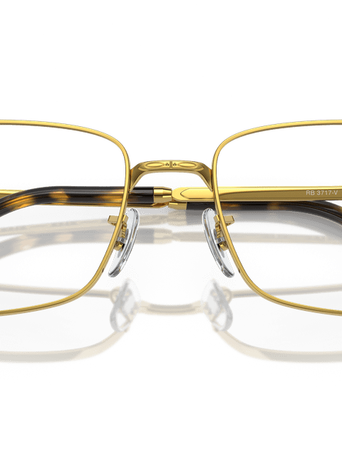 Ray-Ban Eyeglasses Unisex Rb3717 Optics Prescription - Gold Frame Clear Lenses 54-18 Polarized