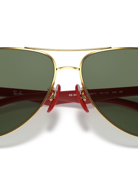 Ray-Ban Sunglasses Man Rb8313m Scuderia Ferrari Collection - Black Frame Green Lenses 61-13