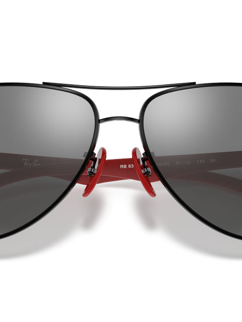 Ray-Ban Sunglasses Man Rb8313m Scuderia Ferrari Collection - Black Frame Silver Lenses 61-13