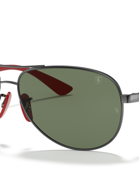 Ray-Ban Sunglasses Man Rb8313m Scuderia Ferrari Collection - Black Frame Green Lenses 61-13