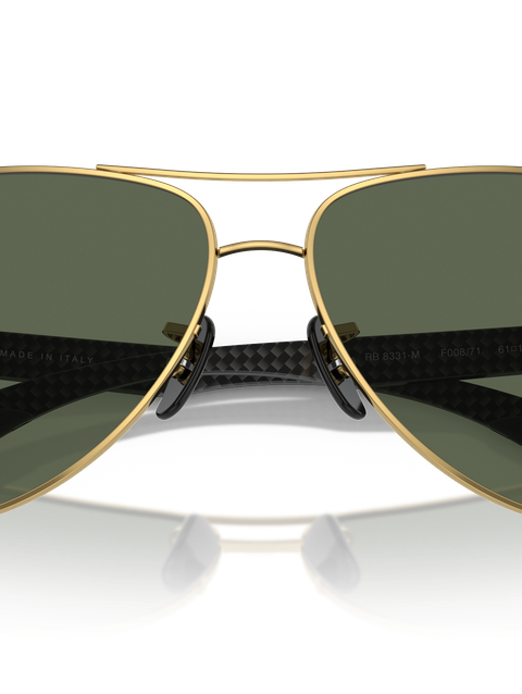 Ray-Ban Sunglasses Man Rb8331m Scuderia Ferrari Collection - Dark Carbon Frame Green Lenses 61-13