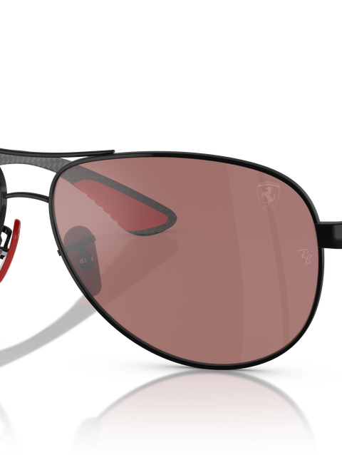 Ray-Ban Sunglasses Man Rb8331m Scuderia Ferrari Collection - Dark Carbon Frame Silver Lenses 61-13 Polarized