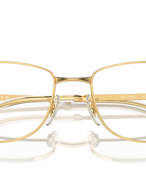 Ray-Ban Eyeglasses Unisex Rb3732v Optics Prescription - Arista Gold Frame Clear Lenses 54-18 Polarized