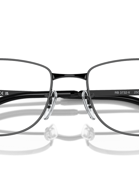 Ray-Ban Eyeglasses Unisex Rb3732v Optics Prescription - Black Frame Clear Lenses 54-18 Polarized