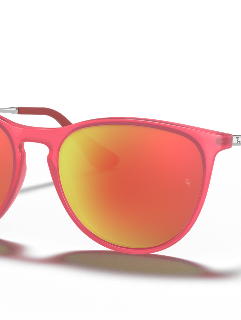 Ray-Ban Sunglasses Children Erika Kids - Fuxia Fluo Frame Red Lenses 50-15