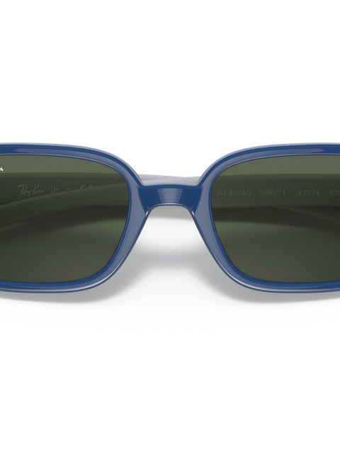 Ray-Ban Sunglasses Children Rb9074s Kids - Blue On Rubber Grey Frame Green Lenses 41-16