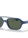 Ray-Ban Sunglasses Children Rb9074s Kids - Blue On Rubber Grey Frame Green Lenses 39-16