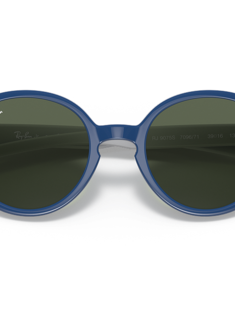 Ray-Ban Sunglasses Children Rb9075s Kids - Blue On Rubber Grey Frame Green Lenses 39-16