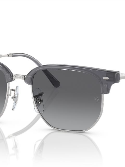 Ray-Ban Sunglasses Children New Clubmaster Kids - Silver Frame Grey Lenses 47-17 Polarized