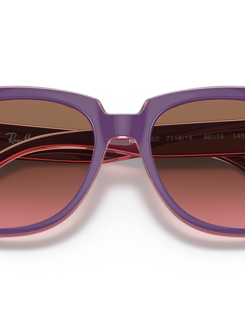 Ray-Ban Sunglasses Children State Street Kids - Violet On Transparent Pink Frame Pink Lenses 46-15