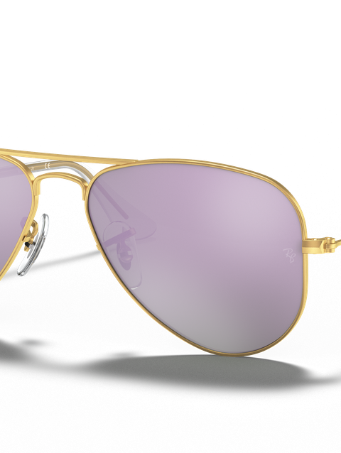 Ray-Ban Sunglasses Children Aviator Kids - Gold Frame Violet Lenses 50-13