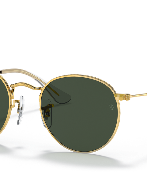 Ray-Ban Sunglasses Children Round Kids - Gold Frame Green Lenses 44-19