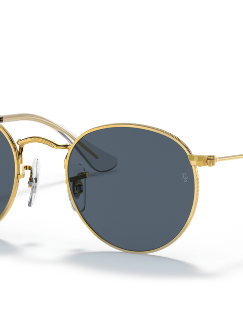 Ray-Ban Sunglasses Children Round Kids - Gold Frame Blue Lenses 44-19 Polarized