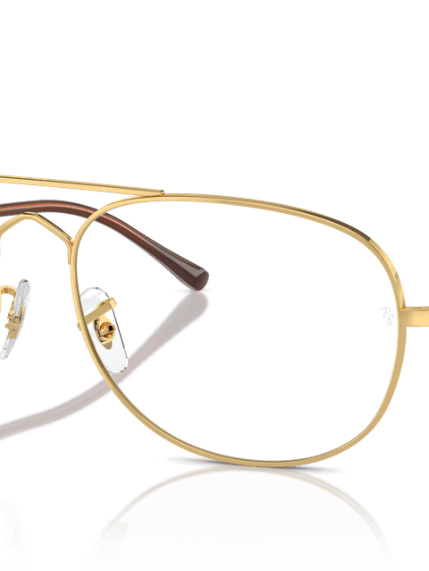 Ray-Ban Eyeglasses Unisex Bain Bridge Optics Prescription - Arista Gold Frame Clear Lenses 55-17 Polarized