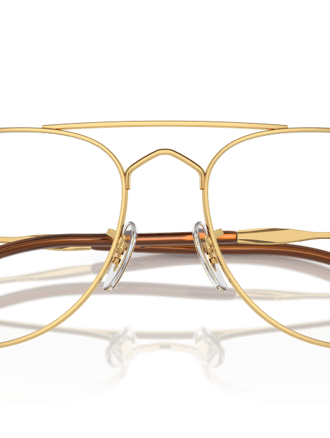 Ray-Ban Eyeglasses Unisex Bain Bridge Optics Prescription - Arista Gold Frame Clear Lenses 55-17 Polarized