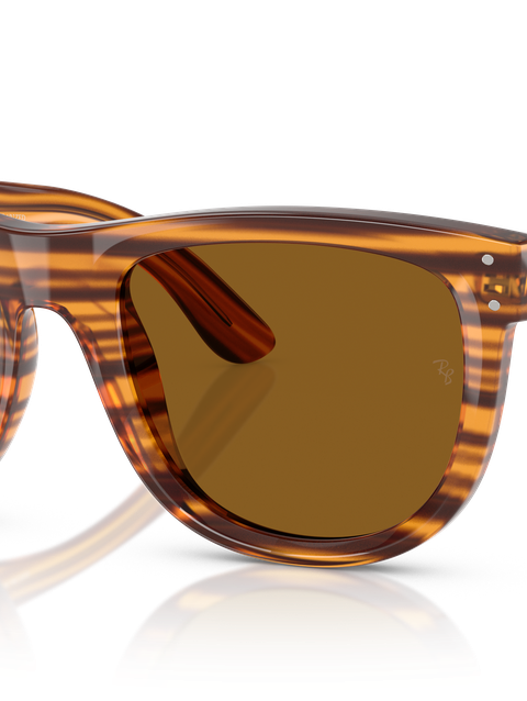 Ray-Ban Sunglasses Unisex Wayfarer Reverse - Striped Havana Frame Brown Lenses 53-20 Polarized