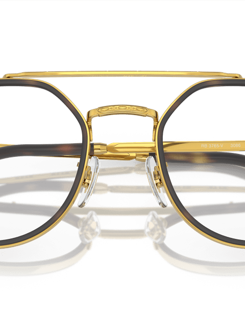 Ray-Ban Eyeglasses Unisex Rb3765v Optics Prescription - Legend Gold Frame Clear Lenses 49-22 Polarized