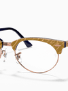 Ray-Ban Eyeglasses Unisex Clubmaster Oval Optics Prescription - Wrinkled Beige Frame Clear Lenses 52-19