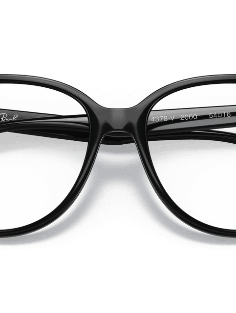 Ray-Ban Eyeglasses Woman Rb4378v Optics Prescription - Black Frame Clear Lenses 54-16 Polarized