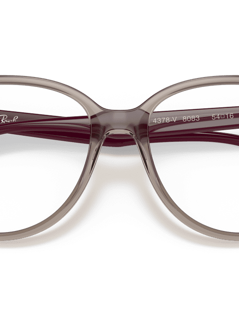 Ray-Ban Eyeglasses Woman Rb4378v Optics Prescription - Bordeaux Frame Clear Lenses 54-16 Polarized