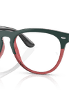 Ray-Ban Eyeglasses Unisex Iris Optics Prescription - Dark Green On Transparent Light Red Frame Clear Lenses 51-18 Polarized