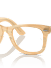 Ray-Ban Eyeglasses Unisex Original Wayfarer Optics Change Prescription - Photo Striped Brown Frame Clear Lenses 50-22 Polarized