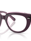 Ray-Ban Eyeglasses Woman Doreen Optics Prescription - Violet On Transparent Pink Frame Clear Lenses 48-19 Polarized