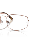 Ray-Ban Eyeglasses Unisex Explorer V Optics Prescription - Copper Frame Clear Lenses 56-17 Polarized