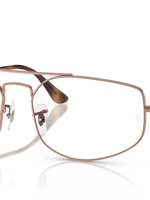 Ray-Ban Eyeglasses Unisex Explorer V Optics Prescription - Copper Frame Clear Lenses 56-17 Polarized