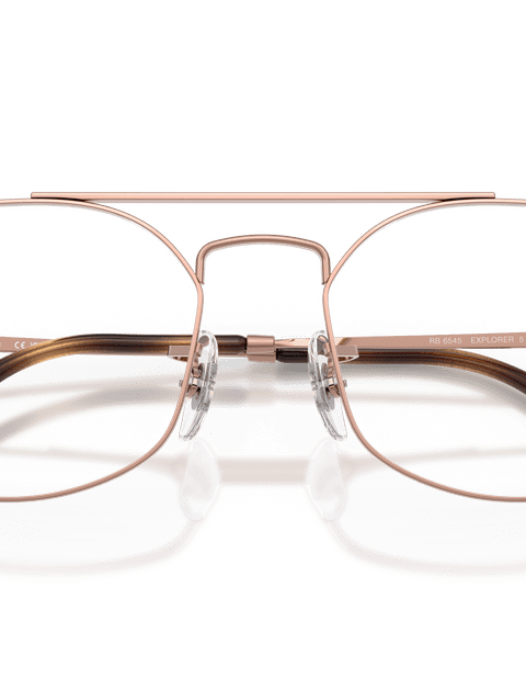 Ray-Ban Eyeglasses Unisex Explorer V Optics Prescription - Copper Frame Clear Lenses 56-17 Polarized