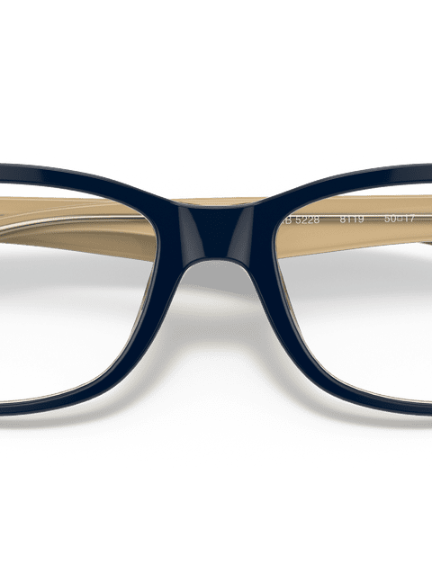 Ray-Ban Eyeglasses Unisex Rb5228 Optics Prescription - Blue Frame Clear Lenses 53-17 Polarized