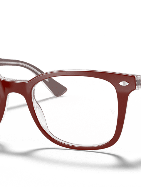 Ray-Ban Eyeglasses Woman Rb5285 Optics Prescription - Bordeaux Frame Clear Lenses 53-19 Polarized