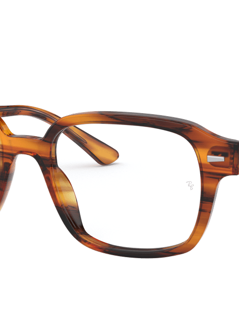 Ray-Ban Eyeglasses Unisex Tucson Optics Prescription - Striped Red Havana Frame Clear Lenses 50-18 Polarized