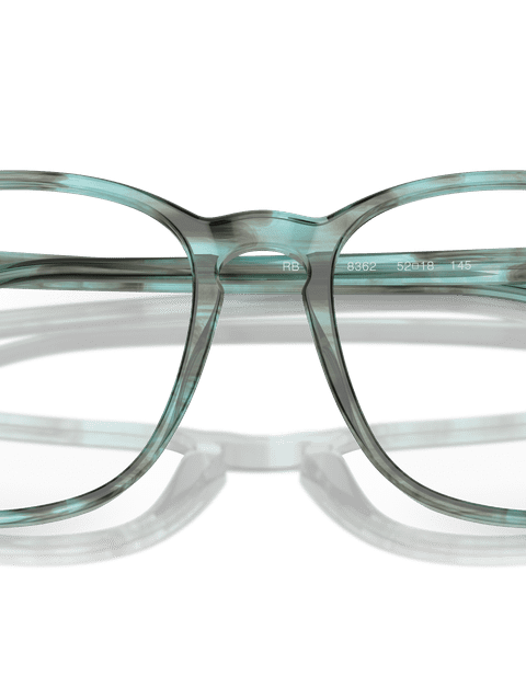 Ray-Ban Eyeglasses Unisex Rb5387 Optics Prescription - Striped Green Frame Clear Lenses 52-18 Polarized