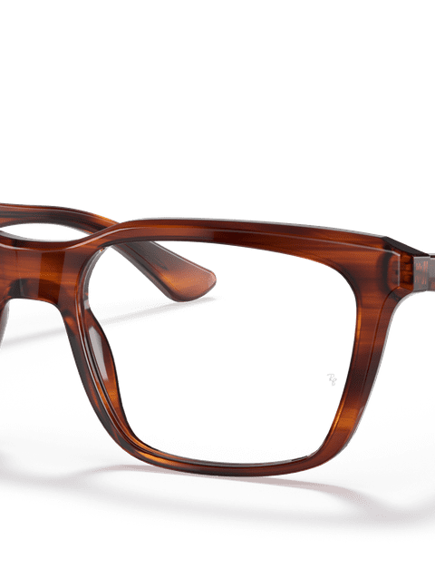 Ray-Ban Eyeglasses Unisex Rb5391 Optics Prescription - Striped Havana Frame Clear Lenses 51-18 Polarized