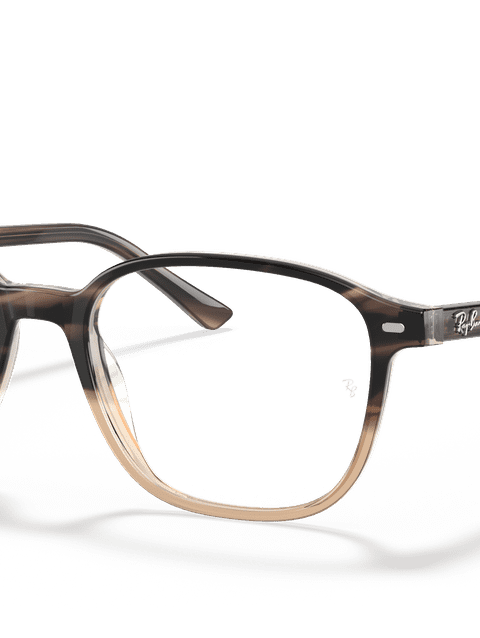 Ray-Ban Eyeglasses Unisex Leonard Optics Prescription - Dark Brown Havana Frame Clear Lenses 49-17 Polarized