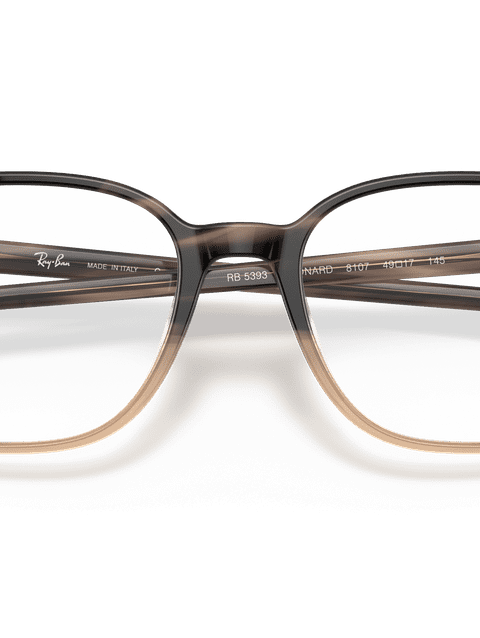 Ray-Ban Eyeglasses Unisex Leonard Optics Prescription - Dark Brown Havana Frame Clear Lenses 49-17 Polarized