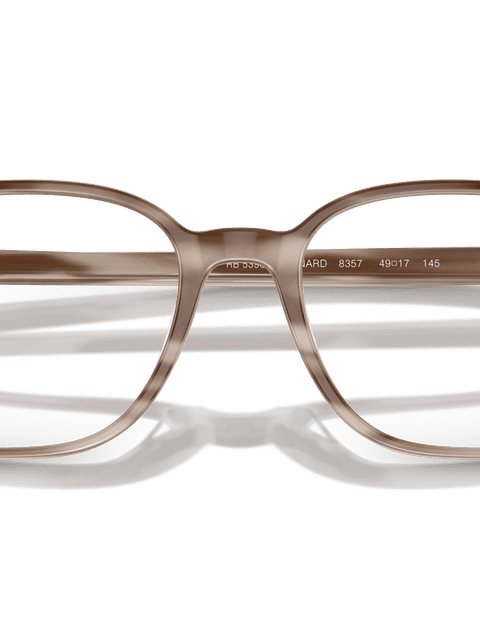 Ray-Ban Eyeglasses Unisex Leonard Optics Prescription - Striped Beige Frame Clear Lenses 51-17 Polarized