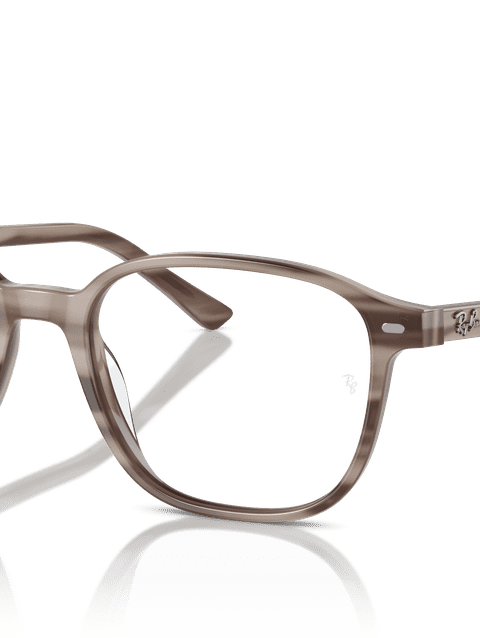 Ray-Ban Eyeglasses Unisex Leonard Optics Prescription - Striped Grey Frame Clear Lenses 49-17 Polarized