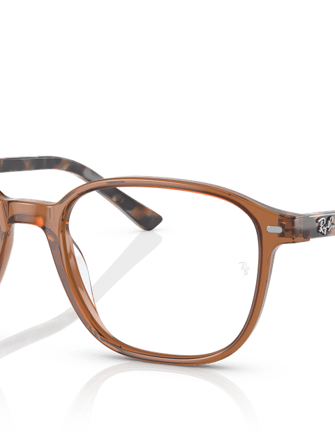 Ray-Ban Eyeglasses Unisex Leonard Optics Prescription - Striped Green Havana Frame Clear Lenses 51-17 Polarized