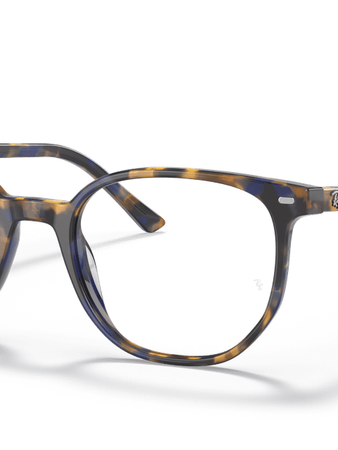 Ray-Ban Eyeglasses Unisex Elliot Optics Prescription - Yellow & Blue Havana Frame Clear Lenses 48-19 Polarized