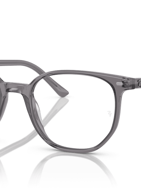 Ray-Ban Eyeglasses Unisex Elliot Optics Prescription - Transparent Grey Frame Demo Lens Lenses 52-19 Polarized