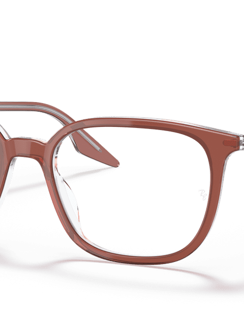 Ray-Ban Eyeglasses Unisex Rb5362 Optics Prescription - Brown Frame Clear Lenses 54-18 Polarized