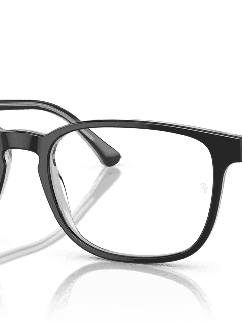 Ray-Ban Eyeglasses Unisex Rb5418 Optics Prescription - Dark Grey On Transparent Grey Frame Clear Lenses 54-20 Polarized